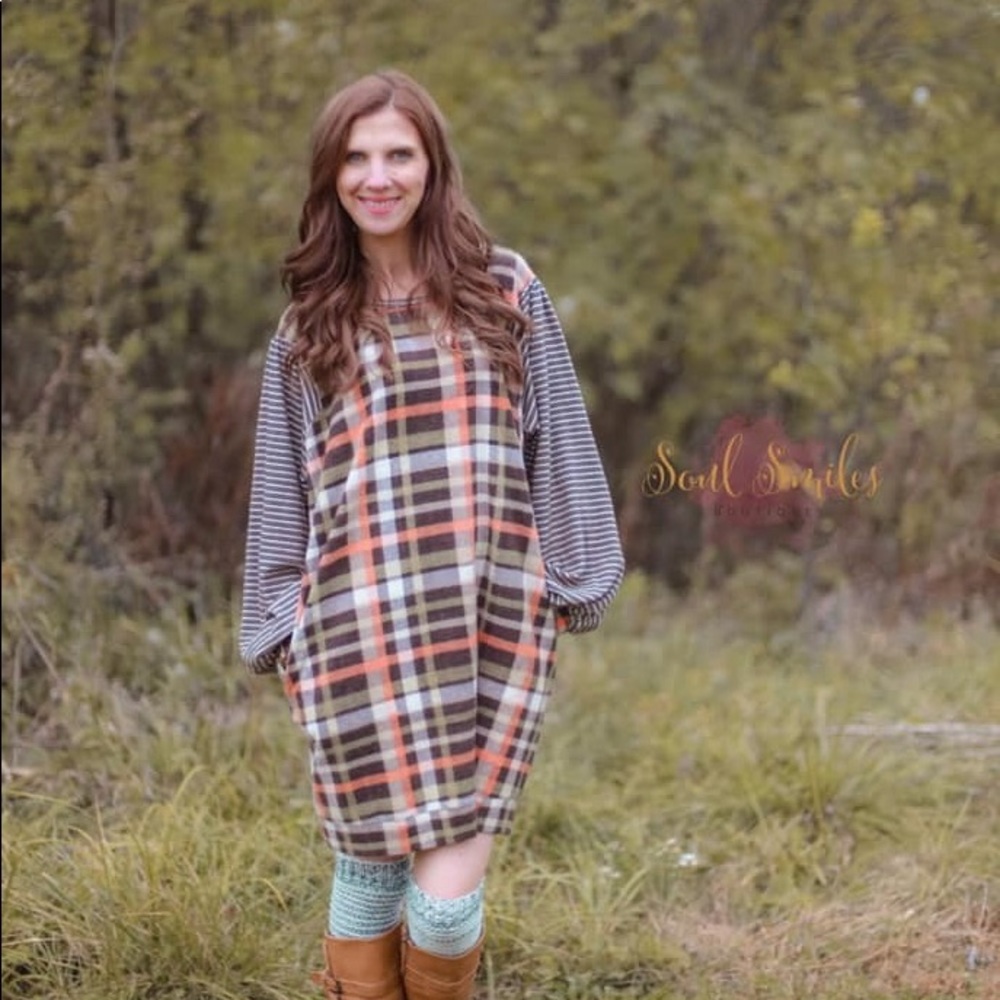 Brown Plaid Dress